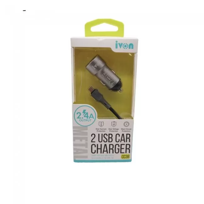 IVON Dual USB 2.4 Car Charger Kit