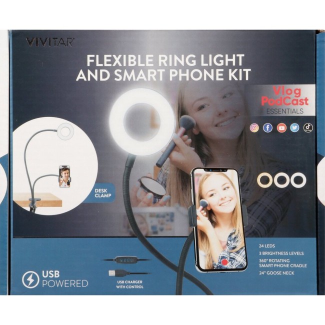 Buy Vivitar 2in1 Desk Clamp Ring Light Phonebot