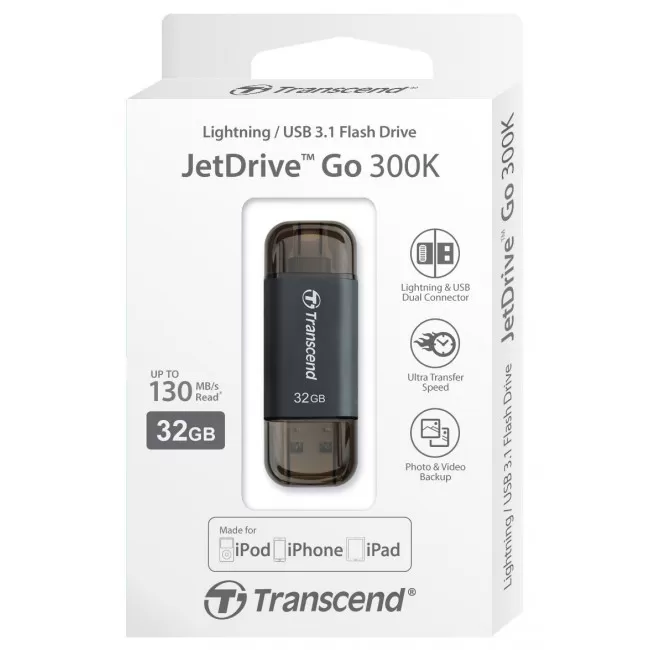 Transcend JetDrive Go 300K 32GB Lightning & USB3.1