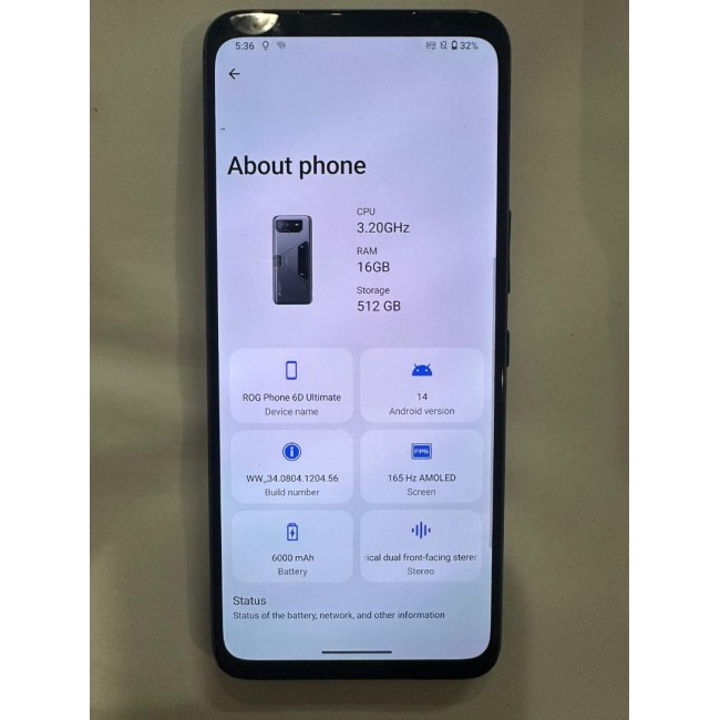 Asus Rog 6D Ultimate 5G Dual Sim (512GB) - Screen Shade Scratch Inside Screen