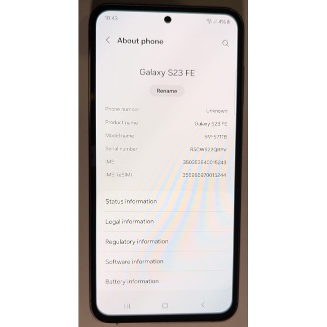 Samsung Galaxy S23 FE 5G 256GB - Crack On Back