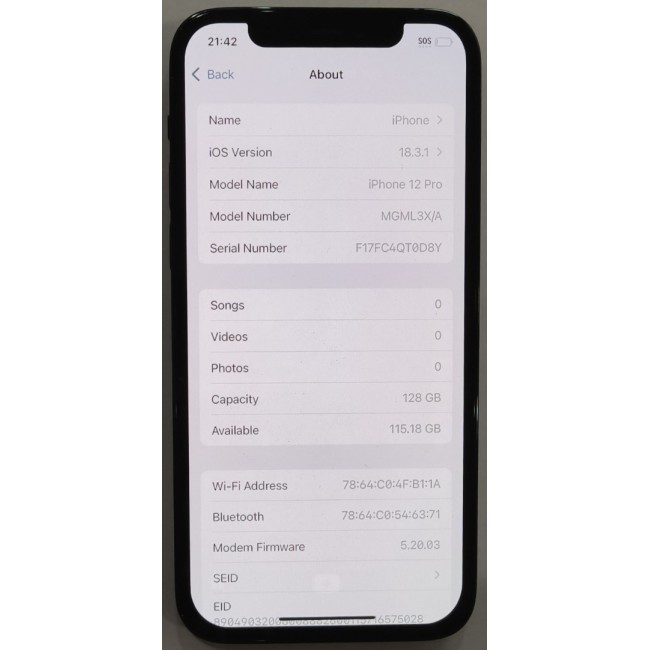 Apple iPhone 12 Pro 5G (128GB) - Minor Screen Burn