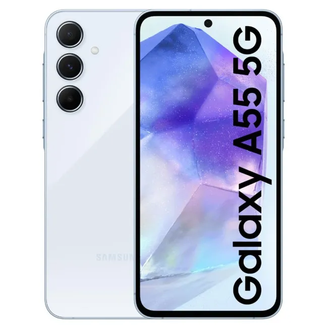 Buy Refurbished Samsung Galaxy A55 5G (128GB) in Ice Blue Buy Refurbished Samsung Galaxy A55 5G (128GB) in Ice Blue
