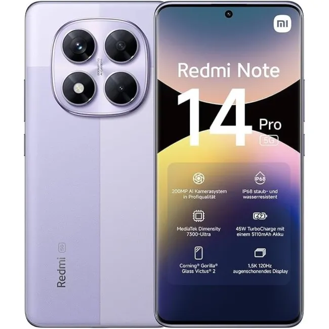 Buy New Xiaomi Redmi Note 14 Pro 5G (256GB) [Brand New] in Lavender Purple