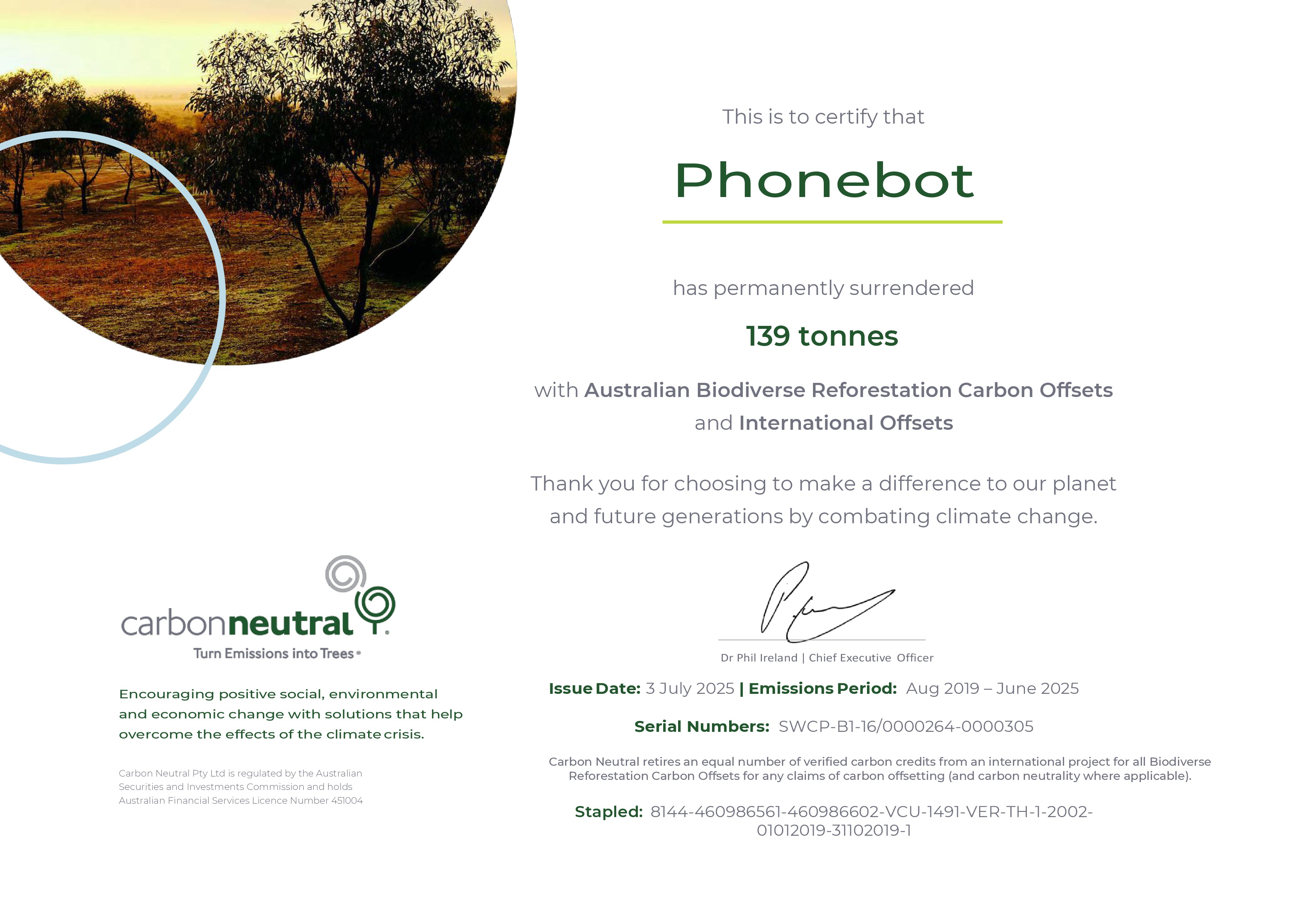 Carbon Neutral Certificate
